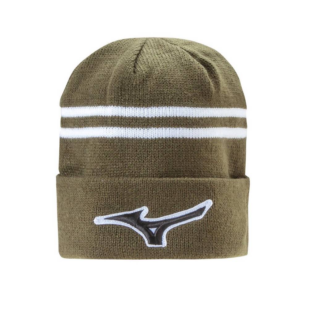 Mizuno RUNBIRD® Beanie Női Térdvédő Khaki/Fehér MAC539742